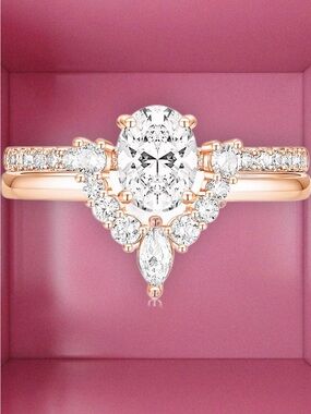 1.5 Carat ROSE GOLD STACKABLE ENGAGEMENT RING